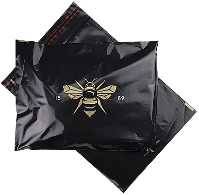 Black and gold mailing bag