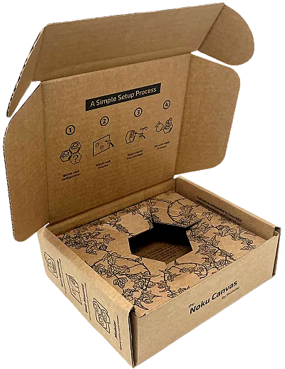 Open printed mailing box