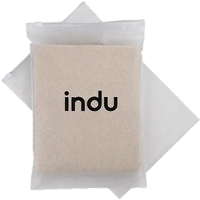 Printed frosted zip lock bag with black print