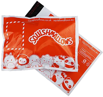 White polythene mailer with large logo