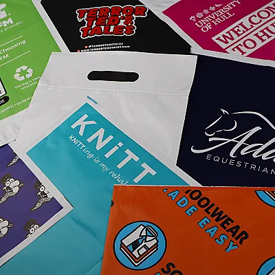 Set of colourful mailing bags